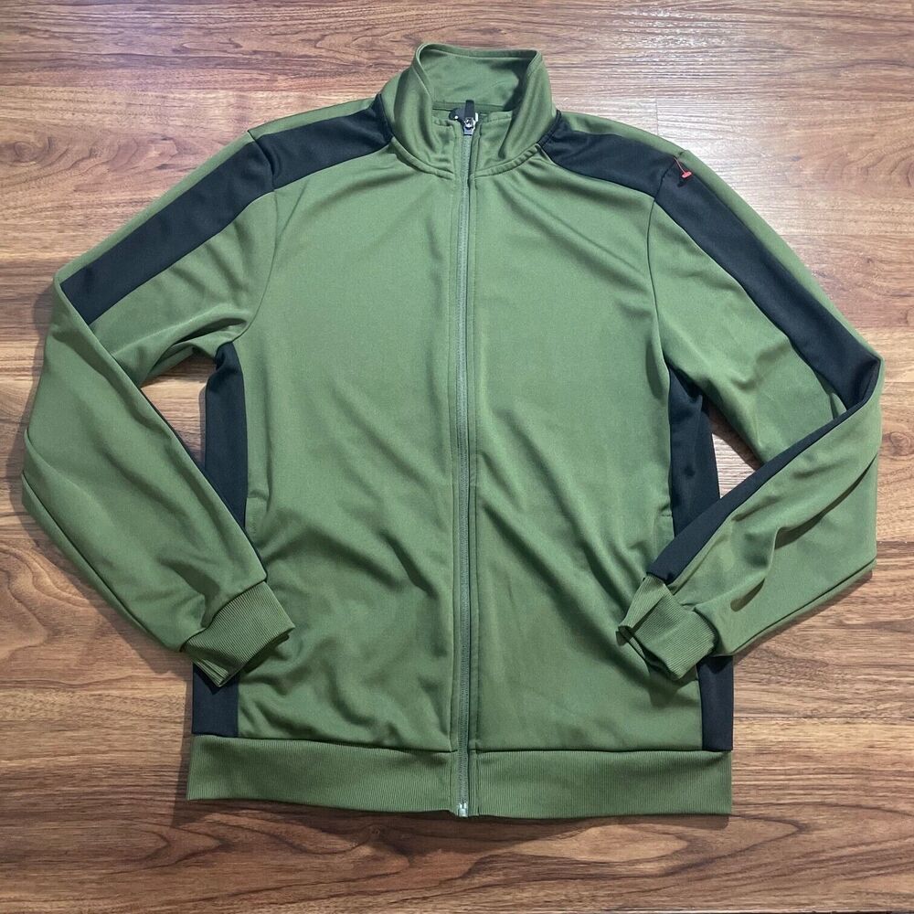 Id Ideology Regular Fit Moisture Wicking Full Zip Jacket Green Black Mens Size S